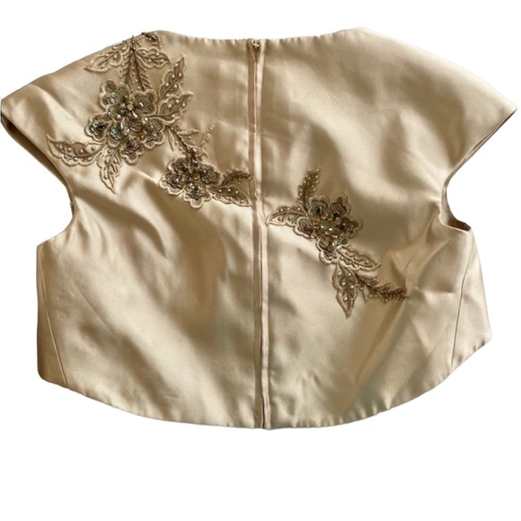 Jovani Crop Top Nude - Picture 2 of 3